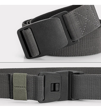 Men's Nylon Belt Large Size – Adjustable Work Belt No Holes With Plastic Buckle - ZOOMNSTORE