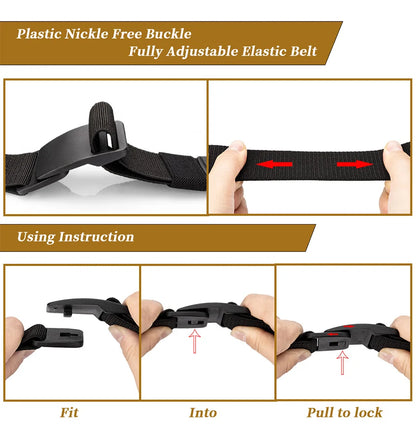 Men's Nylon Belt Large Size – Adjustable Work Belt No Holes With Plastic Buckle - ZOOMNSTORE