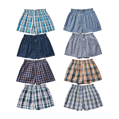 Men's Plaid Boxer Shorts - 4 Pack Cotton Breathable Comfortable Boxers - ZOOMNSTORE
