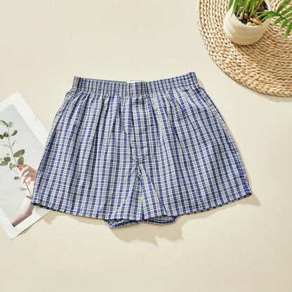 Men's Plaid Boxer Shorts - 4 Pack Cotton Breathable Comfortable Boxers - ZOOMNSTORE