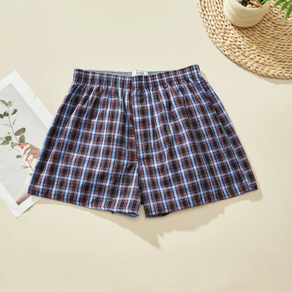 Men's Plaid Boxer Shorts - 4 Pack Cotton Breathable Comfortable Boxers - ZOOMNSTORE