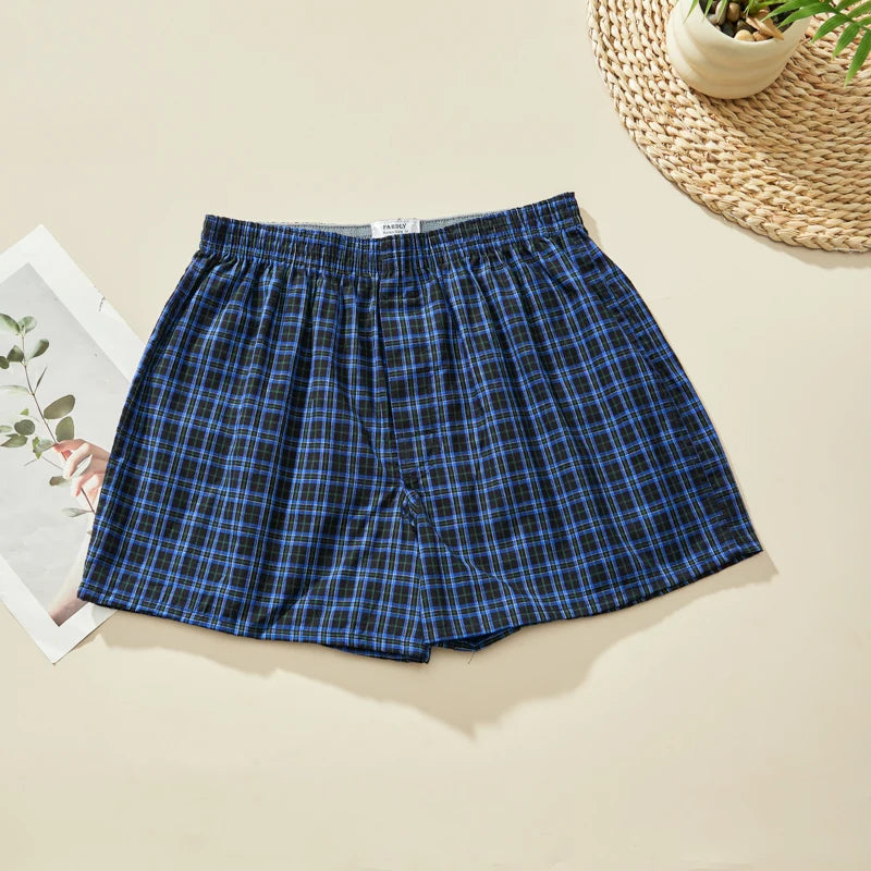 Men's Plaid Boxer Shorts - 4 Pack Cotton Breathable Comfortable Boxers - ZOOMNSTORE