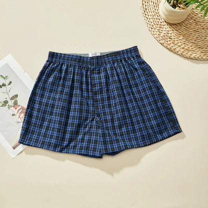 Men's Plaid Boxer Shorts - 4 Pack Cotton Breathable Comfortable Boxers - ZOOMNSTORE