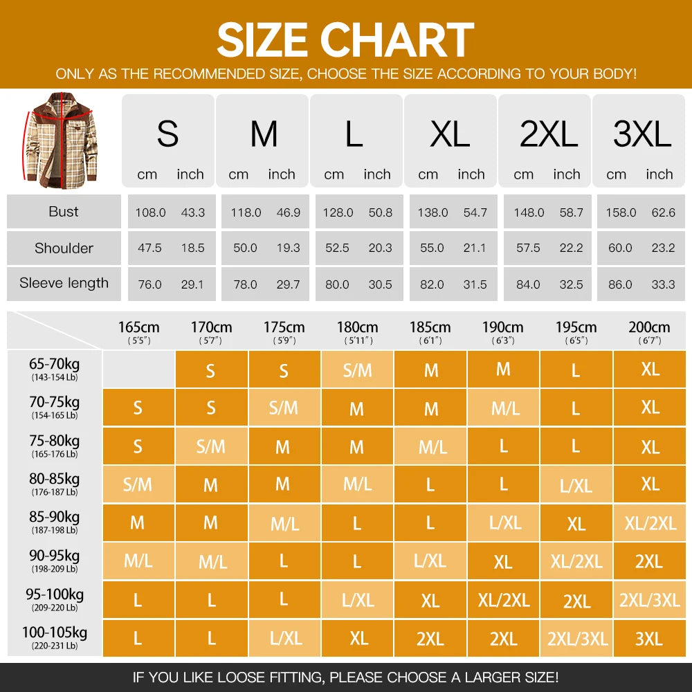 Men's Plaid Sherpa Jacket – Warm Winter Bomber Coat With Cozy Lining - ZOOMNSTORE