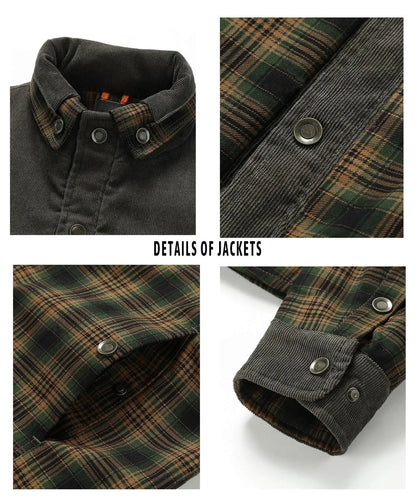 Men's Plaid Sherpa Jacket – Warm Winter Bomber Coat With Cozy Lining - ZOOMNSTORE