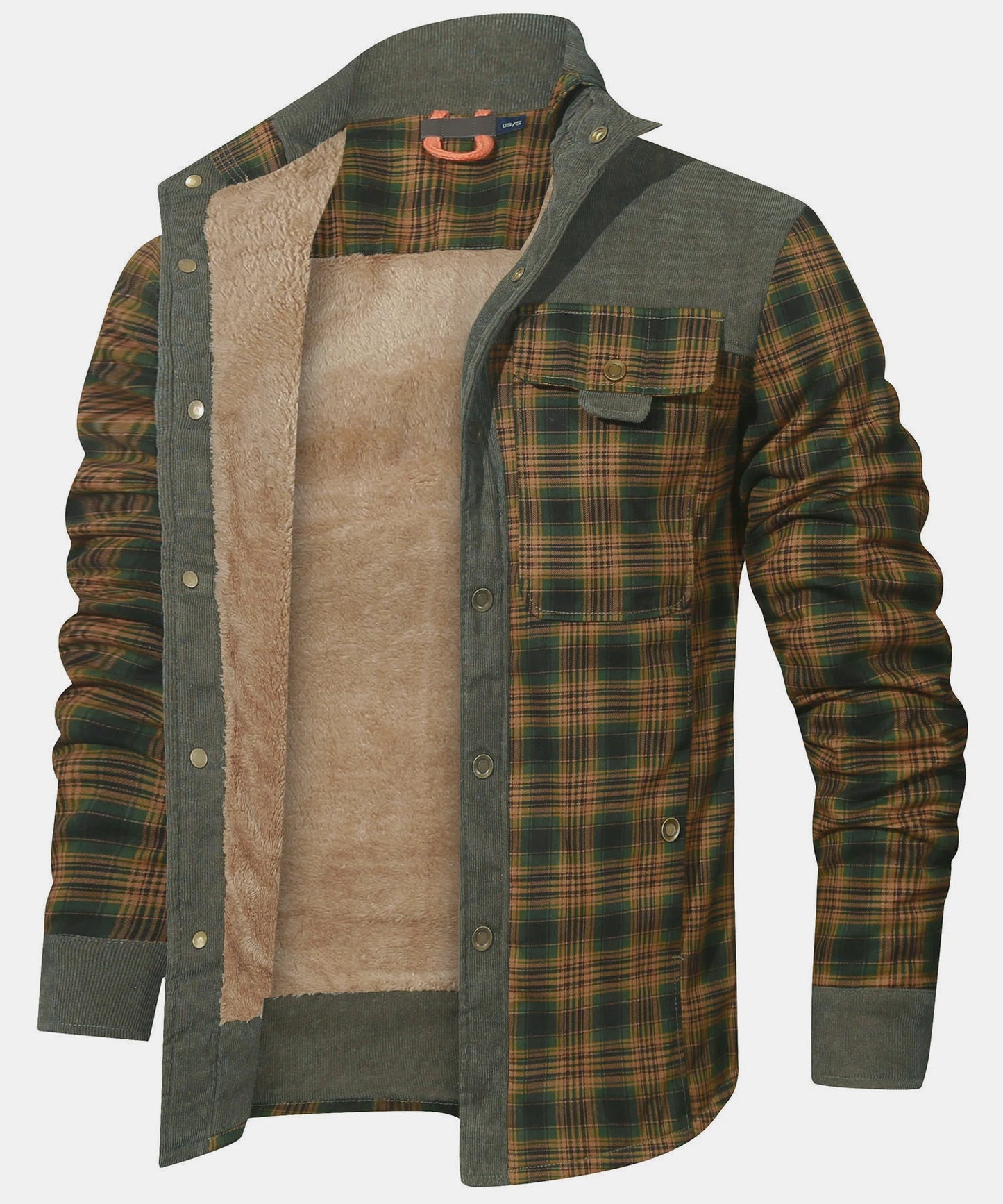 Men's Plaid Sherpa Jacket – Warm Winter Bomber Coat With Cozy Lining - ZOOMNSTORE