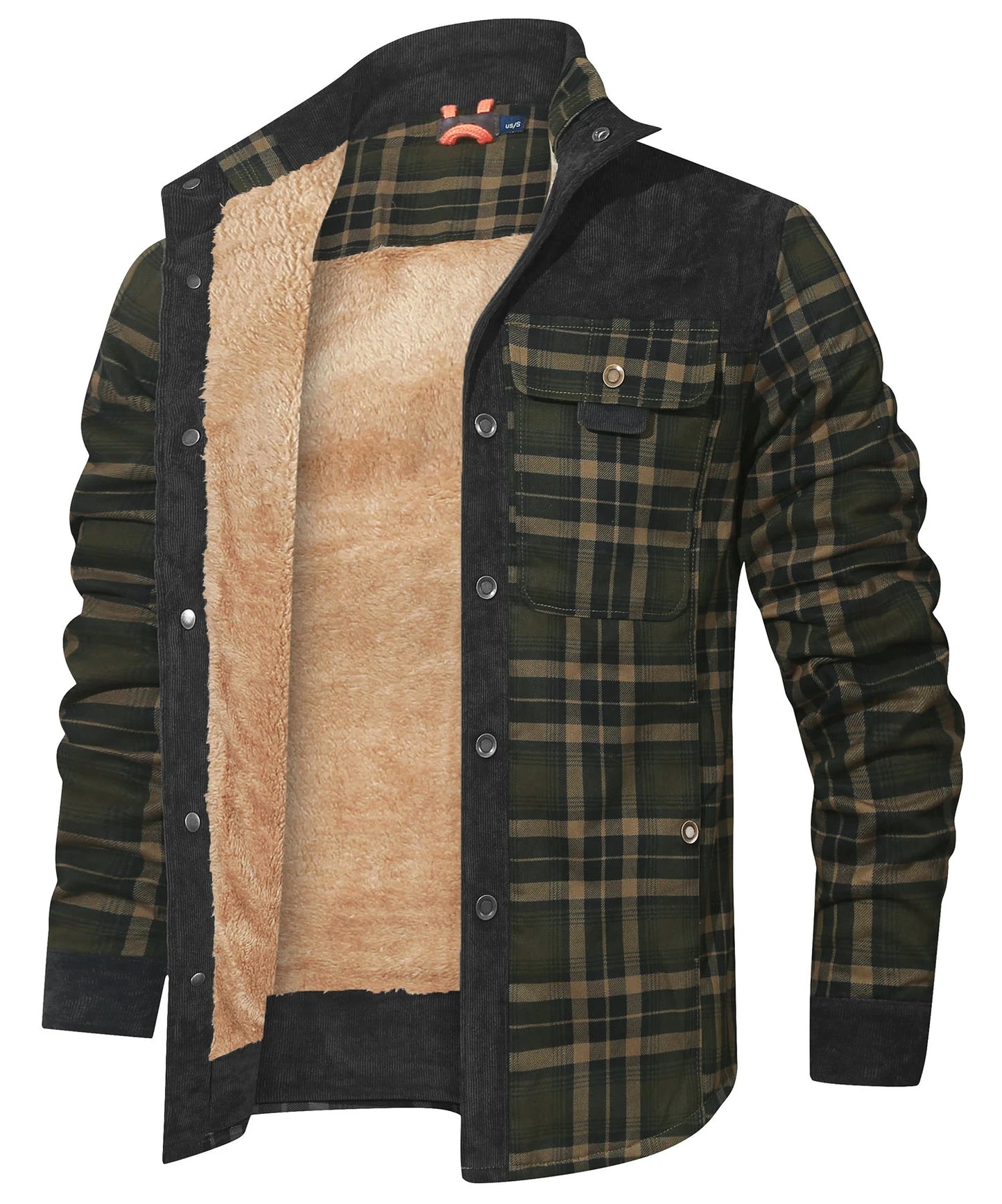 Men's Plaid Sherpa Jacket – Warm Winter Bomber Coat With Cozy Lining - ZOOMNSTORE