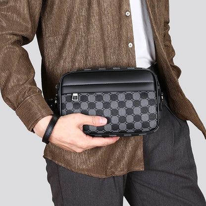 Men's Printed Handbag - Luxury Designer Multifunctional Shoulder Bag With Zipper Closure - ZOOMNSTORE