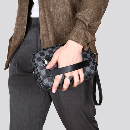 Men's Printed Handbag - Luxury Designer Multifunctional Shoulder Bag With Zipper Closure - ZOOMNSTORE