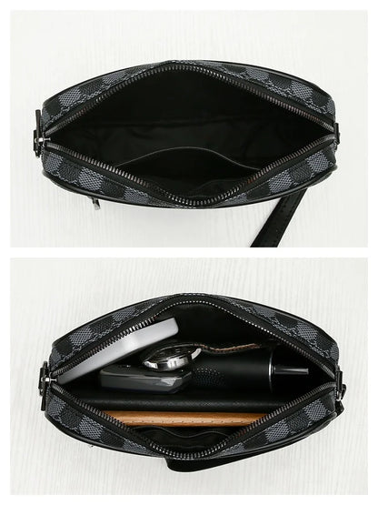 Men's Printed Handbag - Luxury Designer Multifunctional Shoulder Bag With Zipper Closure - ZOOMNSTORE