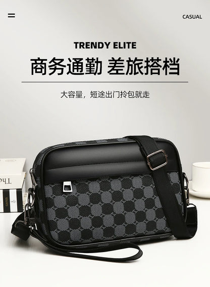 Men's Printed Handbag - Luxury Designer Multifunctional Shoulder Bag With Zipper Closure - ZOOMNSTORE