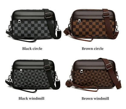 Men's Printed Handbag - Luxury Designer Multifunctional Shoulder Bag With Zipper Closure - ZOOMNSTORE