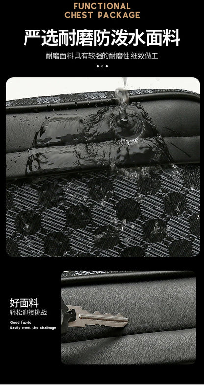 Men's Printed Handbag - Luxury Designer Multifunctional Shoulder Bag With Zipper Closure - ZOOMNSTORE