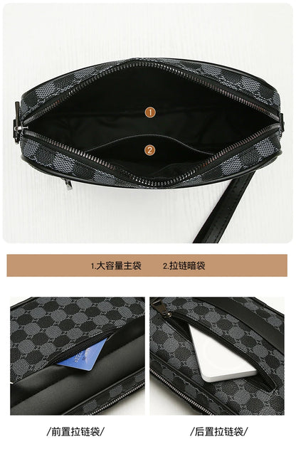 Men's Printed Handbag - Luxury Designer Multifunctional Shoulder Bag With Zipper Closure - ZOOMNSTORE