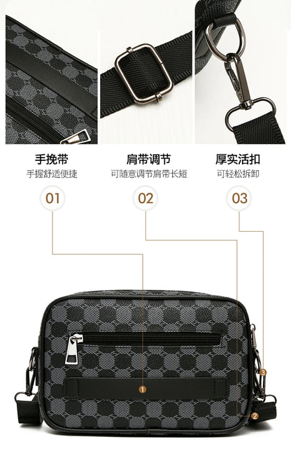 Men's Printed Handbag - Luxury Designer Multifunctional Shoulder Bag With Zipper Closure - ZOOMNSTORE