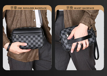 Men's Printed Handbag - Luxury Designer Multifunctional Shoulder Bag With Zipper Closure - ZOOMNSTORE