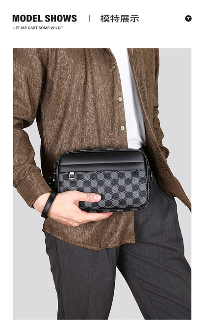 Men's Printed Handbag - Luxury Designer Multifunctional Shoulder Bag With Zipper Closure - ZOOMNSTORE