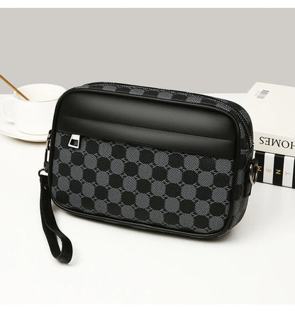 Men's Printed Handbag - Luxury Designer Multifunctional Shoulder Bag With Zipper Closure - ZOOMNSTORE