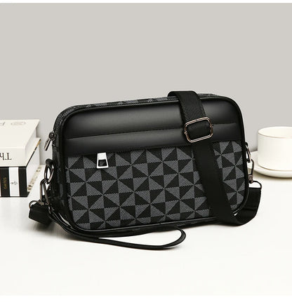 Men's Printed Handbag - Luxury Designer Multifunctional Shoulder Bag With Zipper Closure - ZOOMNSTORE