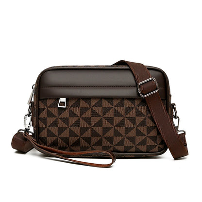 Men's Printed Handbag - Luxury Designer Multifunctional Shoulder Bag With Zipper Closure - ZOOMNSTORE