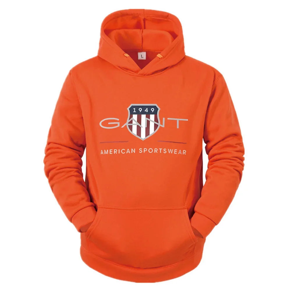 Men's Printed Hoodie - Warm Fleece Pullover Casual Sweatshirt Street Style - ZOOMNSTORE