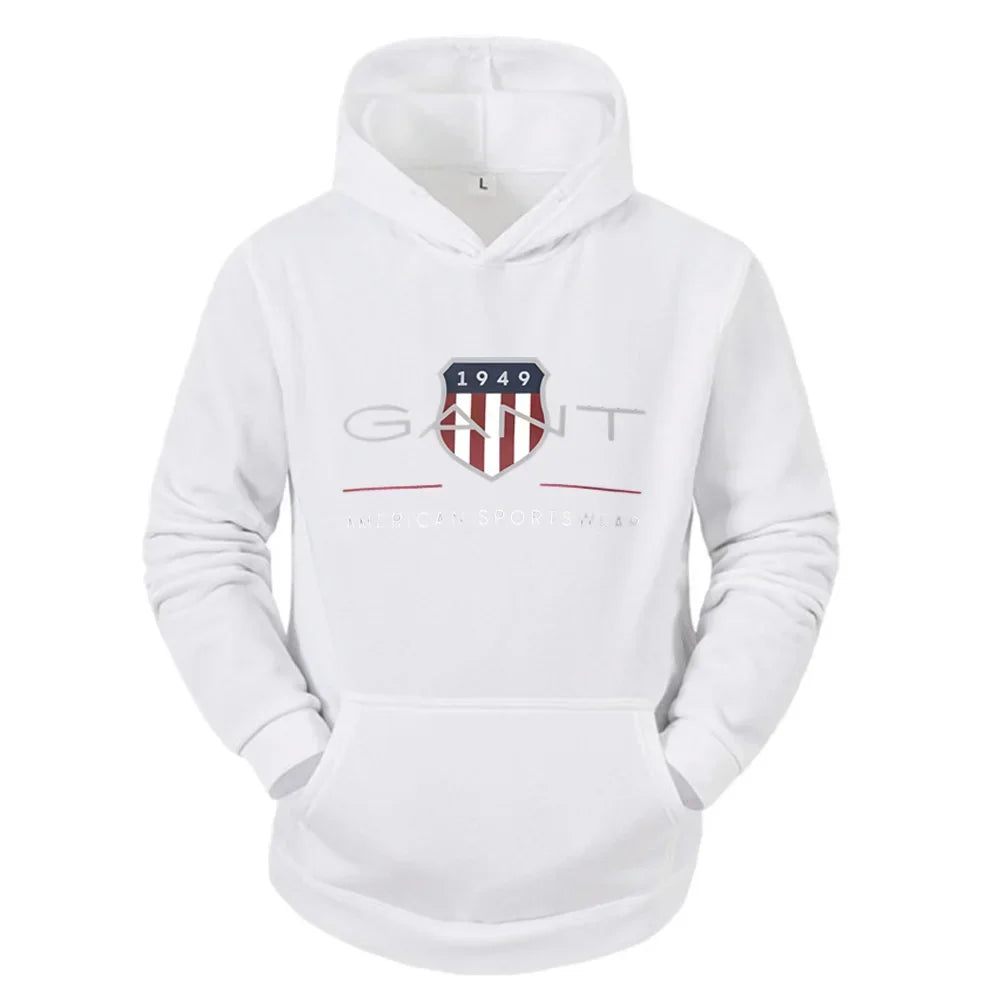 Men's Printed Hoodie - Warm Fleece Pullover Casual Sweatshirt Street Style - ZOOMNSTORE