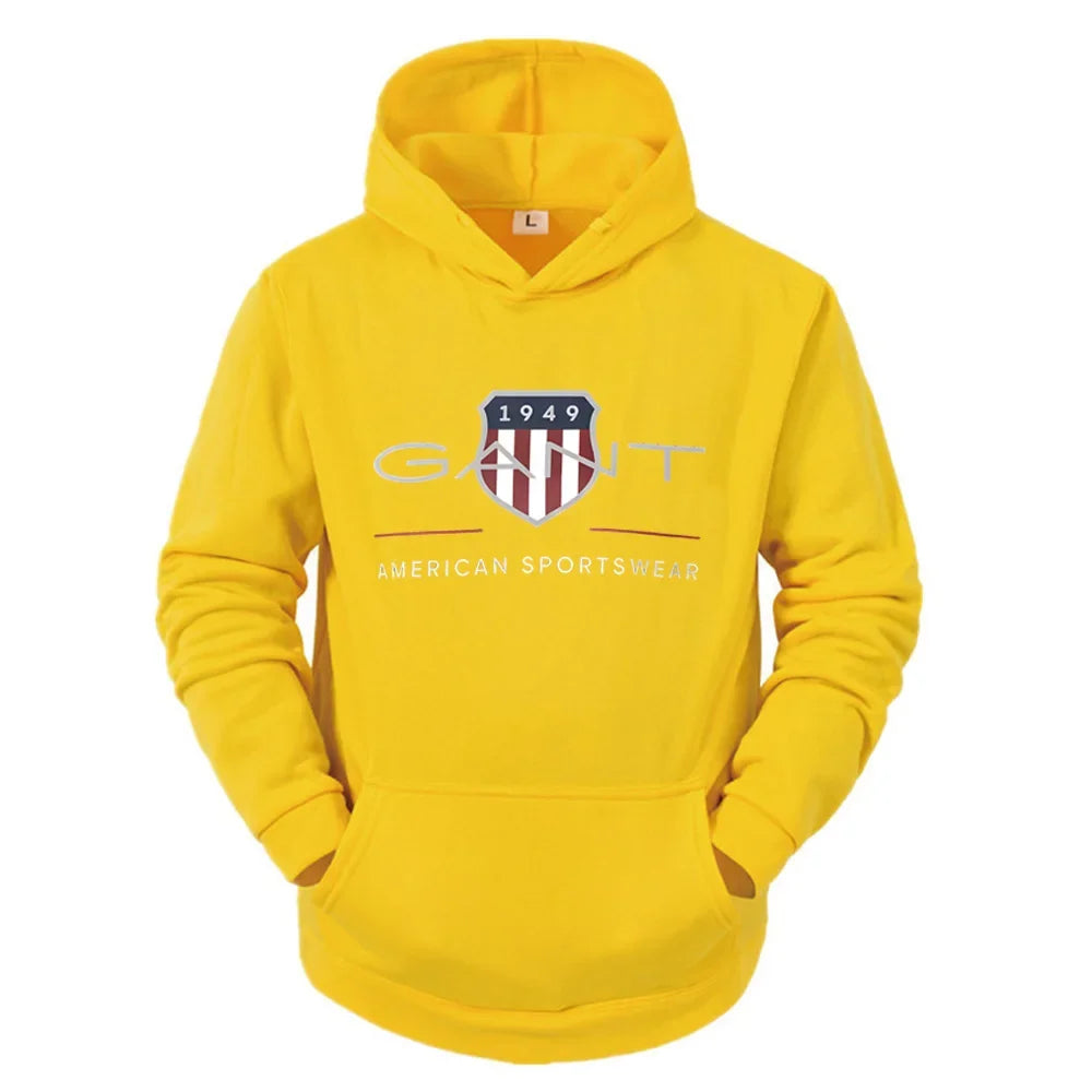 Men's Printed Hoodie - Warm Fleece Pullover Casual Sweatshirt Street Style - ZOOMNSTORE