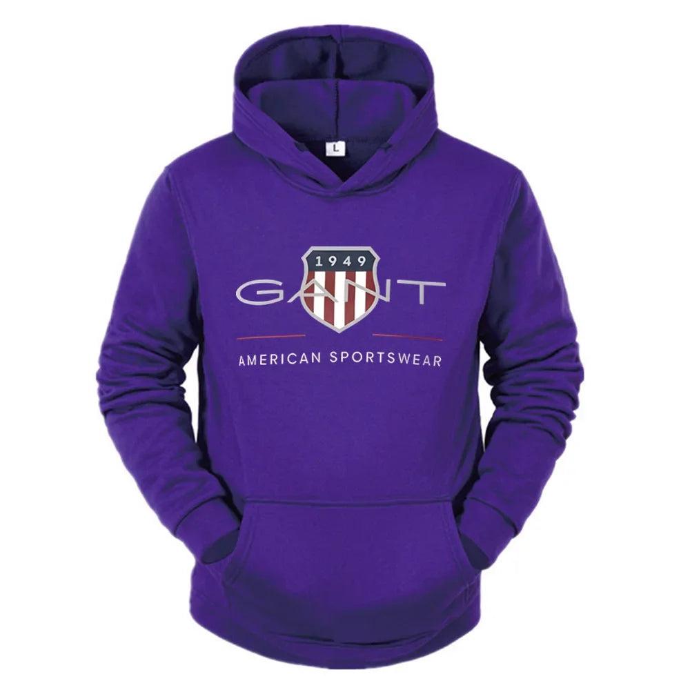 Men's Printed Hoodie - Warm Fleece Pullover Casual Sweatshirt Street Style - ZOOMNSTORE