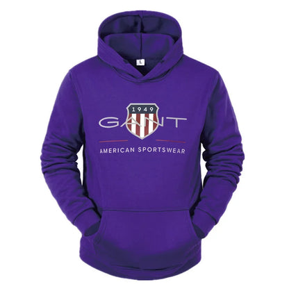 Men's Printed Hoodie - Warm Fleece Pullover Casual Sweatshirt Street Style - ZOOMNSTORE