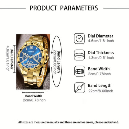 Men's Quartz Watch - Luxury Alloy Band Folding Clasp Fashion Wristwatches - ZOOMNSTORE