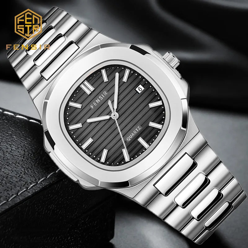 Men's Quartz Watch - Square Calendar Fashion Casual Watch with Alloy Band - ZOOMNSTORE