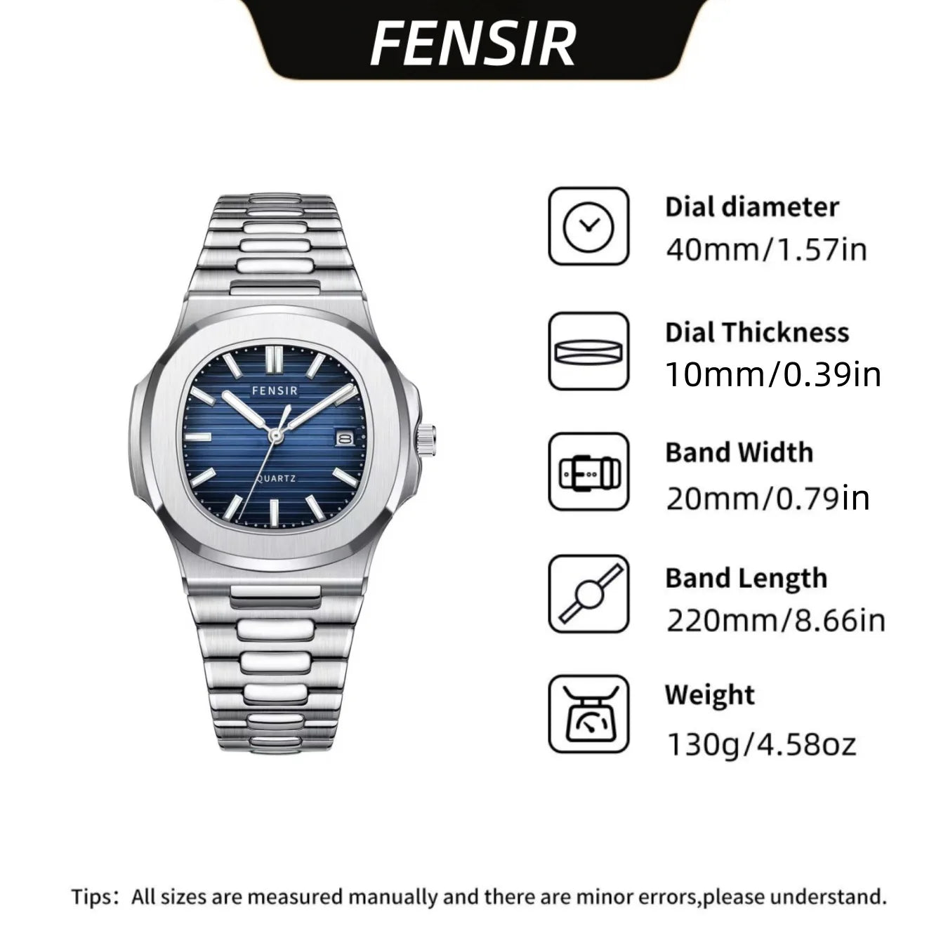 Men's Quartz Watch - Square Calendar Fashion Casual Watch with Alloy Band - ZOOMNSTORE