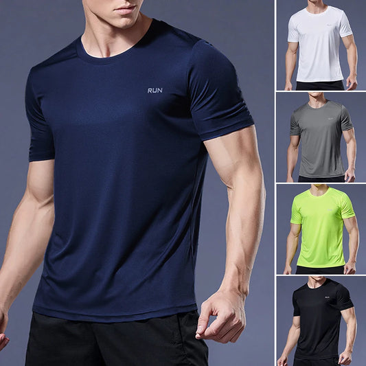 Mens Quick Dry Gym T-Shirt - Oversized Running  Bodybuilding Fitness Top - ZOOMNSTORE