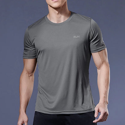 Mens Quick Dry Gym T-Shirt - Oversized Running  Bodybuilding Fitness Top - ZOOMNSTORE