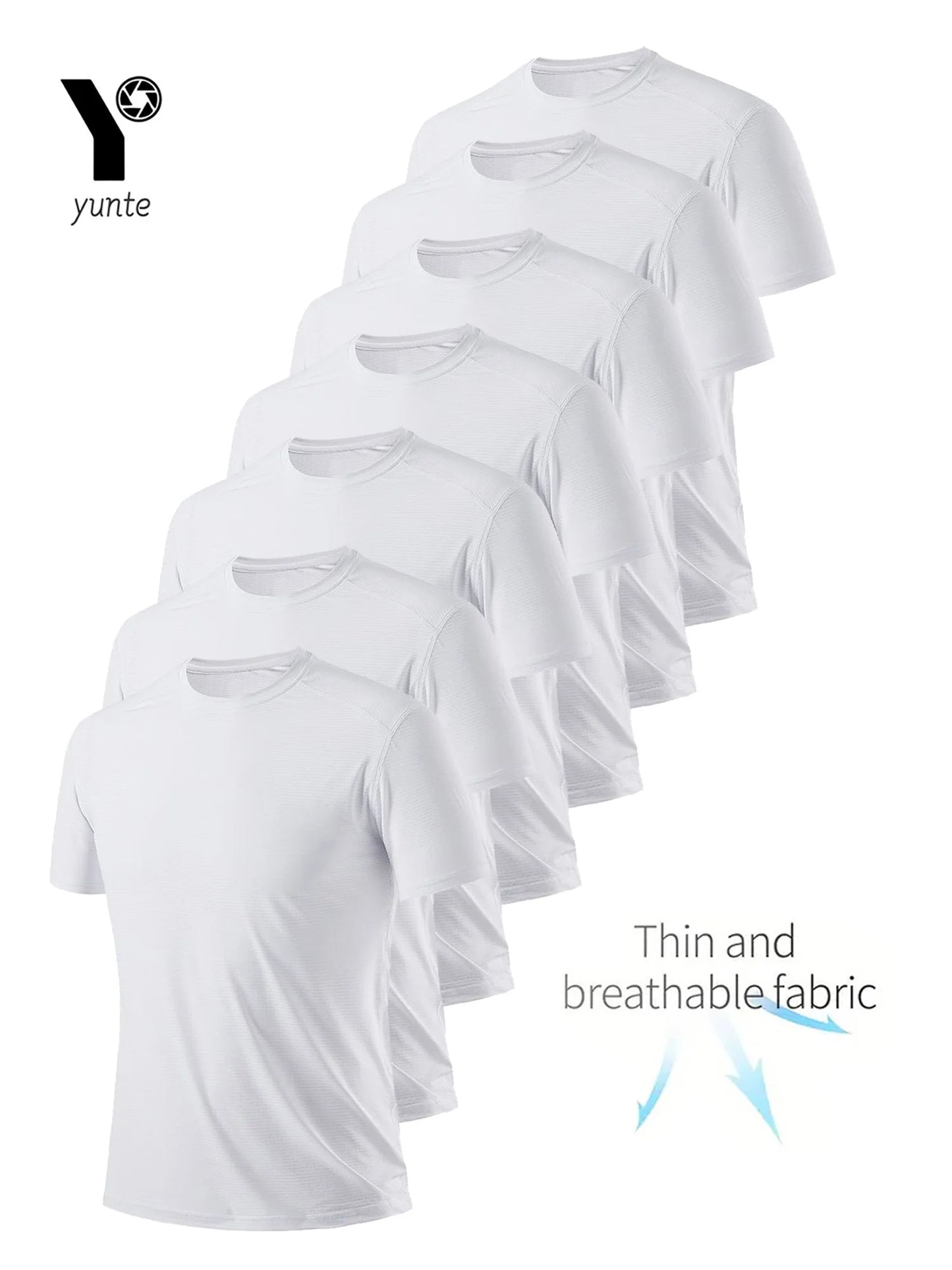 Men's Quick-Dry T-Shirt – Lightweight Breathable Gym Shirt | White Polyester Pull On Tee - ZOOMNSTORE