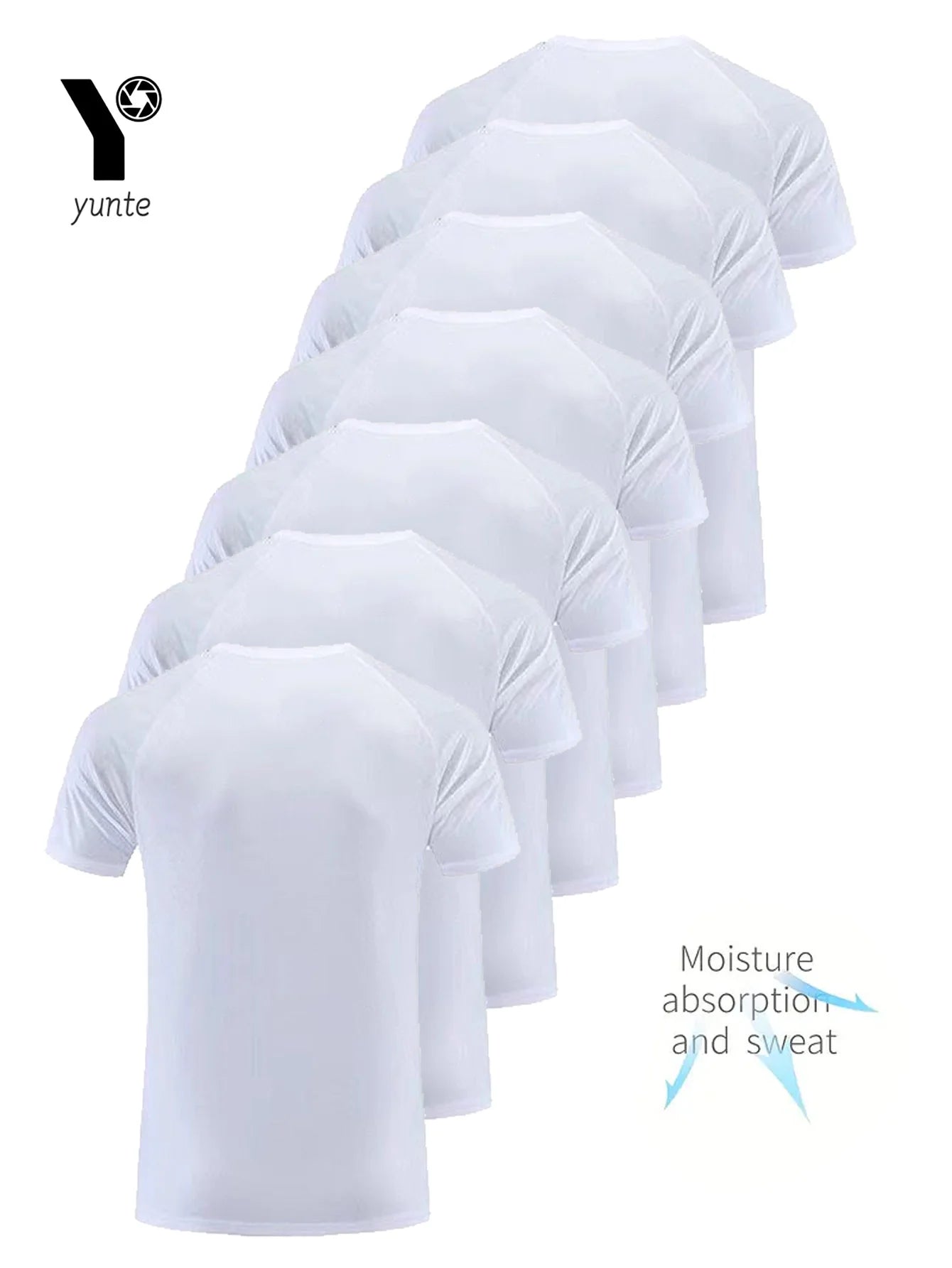 Men's Quick-Dry T-Shirt – Lightweight Breathable Gym Shirt | White Polyester Pull On Tee - ZOOMNSTORE