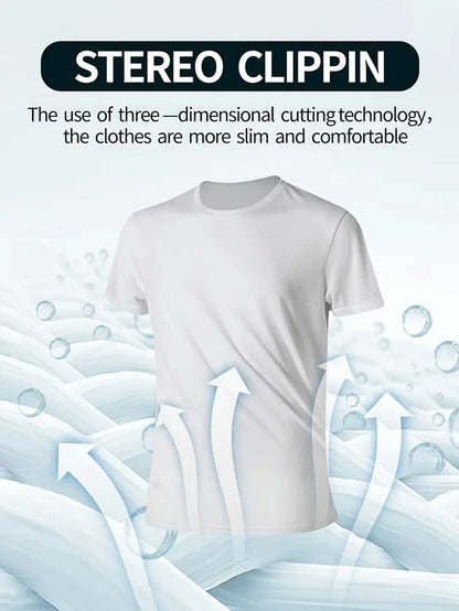 Men's Quick-Dry T-Shirt – Lightweight Breathable Gym Shirt | White Polyester Pull On Tee - ZOOMNSTORE