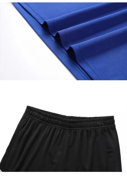 Men's Quick Drying Running Set – Breathable Polyester Shirt & Elastic Hiking Shorts for Outdoor Sports - ZOOMNSTORE