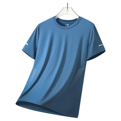 Mens Quick-Dry Running T-Shirt - Breathable Outdoor Sports Tee - ZOOMNSTORE