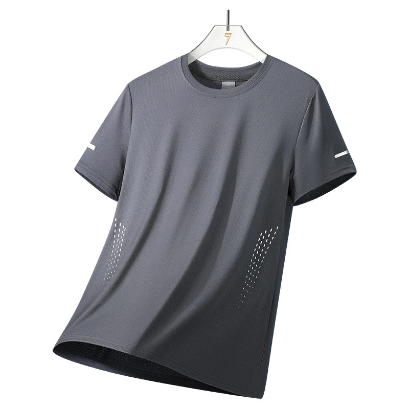Mens Quick-Dry Running T-Shirt - Breathable Outdoor Sports Tee - ZOOMNSTORE