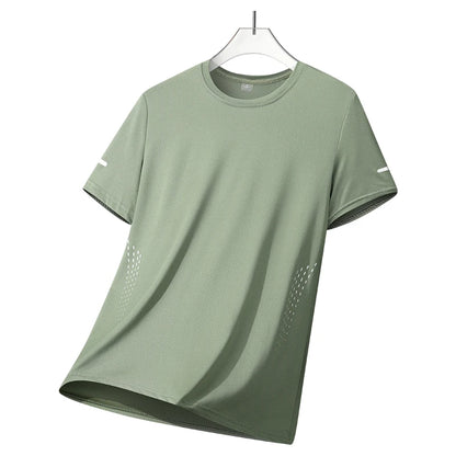 Mens Quick-Dry Running T-Shirt - Breathable Outdoor Sports Tee - ZOOMNSTORE