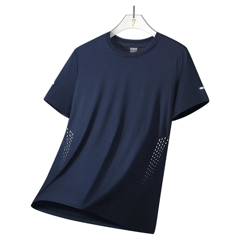 Mens Quick-Dry Running T-Shirt - Breathable Outdoor Sports Tee - ZOOMNSTORE