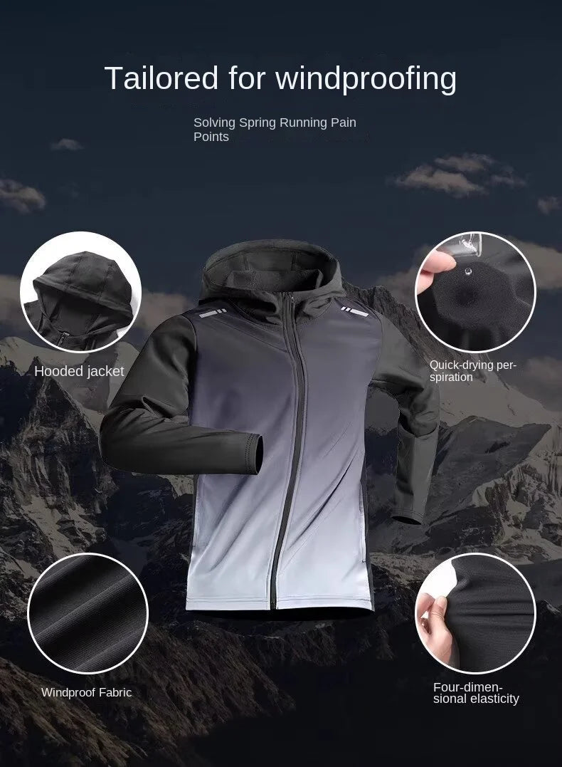 Men's Running Jacket - Lightweight Quick Dry Windbreaker for Fall Training - ZOOMNSTORE