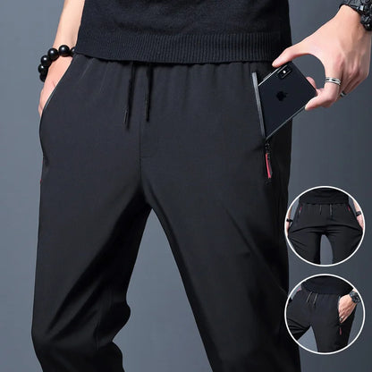 Men's Running Pants Quick Dry Trousers with Zipper Pockets - Lightweight Sport Jogging Bottoms - ZOOMNSTORE