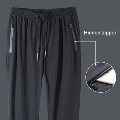 Men's Running Pants Quick Dry Trousers with Zipper Pockets - Lightweight Sport Jogging Bottoms - ZOOMNSTORE