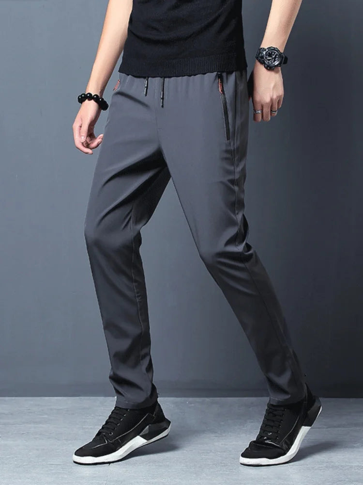 Men's Running Pants Quick Dry Trousers with Zipper Pockets - Lightweight Sport Jogging Bottoms - ZOOMNSTORE