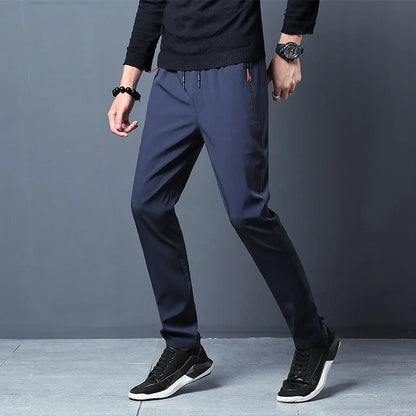 Men's Running Pants Quick Dry Trousers with Zipper Pockets - Lightweight Sport Jogging Bottoms - ZOOMNSTORE