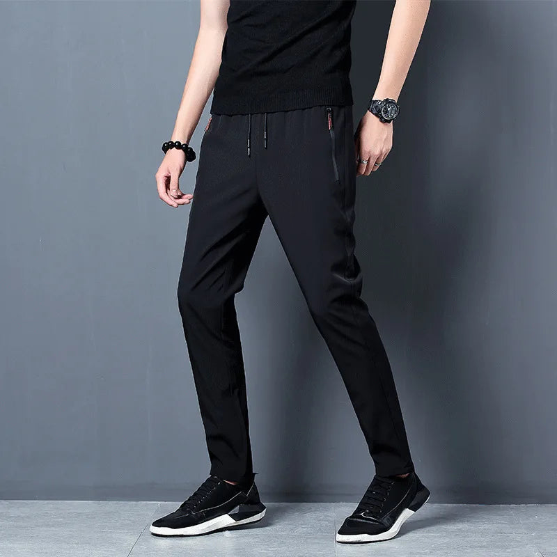 Men's Running Pants Quick Dry Trousers with Zipper Pockets - Lightweight Sport Jogging Bottoms - ZOOMNSTORE