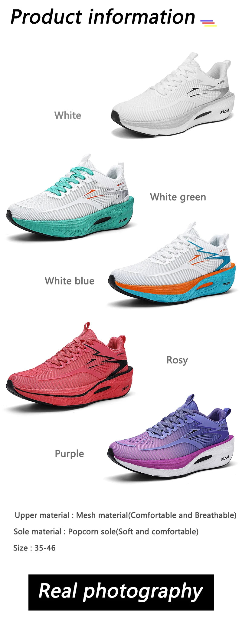 Men's Running Shoes - EZIIOT Breathable Air Mesh Sneakers with Cushioning Popcorn Sole - ZOOMNSTORE