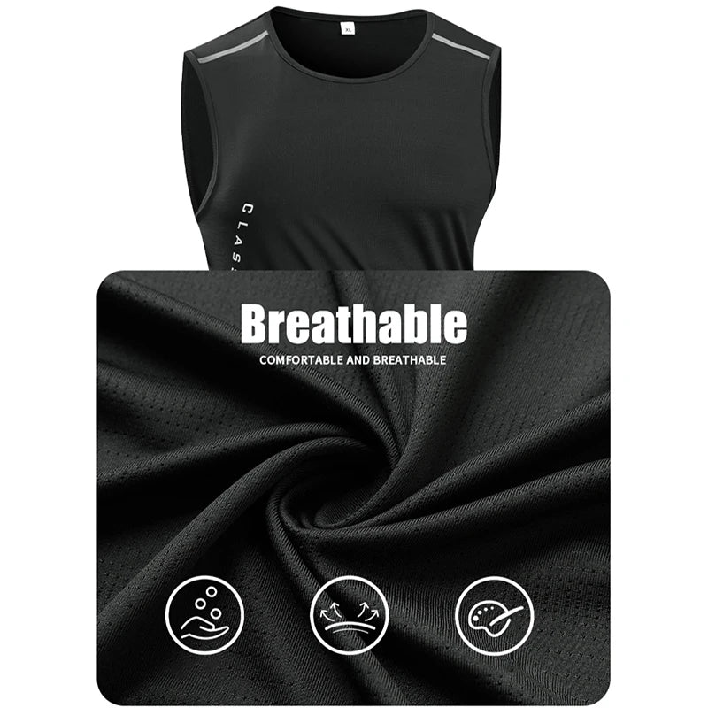 Mens Quick-Dry Running Vest - Breathable Sleeveless Gym Tank Top - ZOOMNSTORE